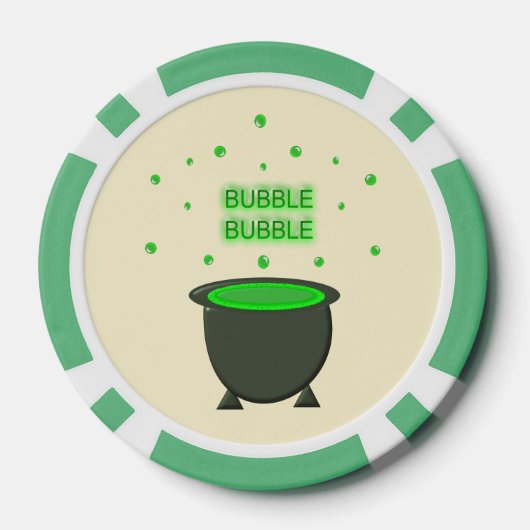 Cauldron and Bubbling Green Brew Halloween Poker Chips (Achterkant)