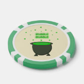 Cauldron and Bubbling Green Brew Halloween Poker Chips (Enkel)