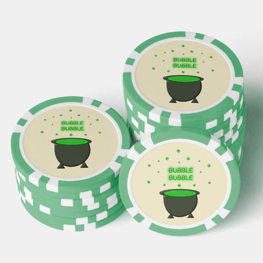 Cauldron and Bubbling Green Brew Halloween Poker Chips (Opstapeling)