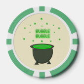 Cauldron and Bubbling Green Brew Halloween Poker Chips (Voorkant)