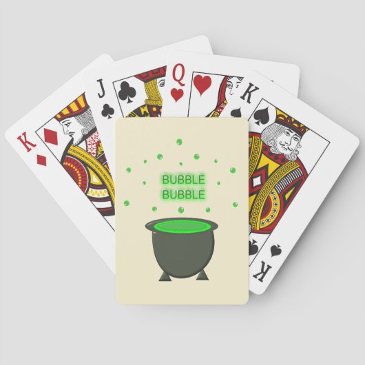 Cauldron and Bubbling Green Brew Halloween Pokerkaarten (Achterkant)