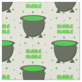 Cauldron and Bubbling Green Brew Halloween Stof (Close Up)