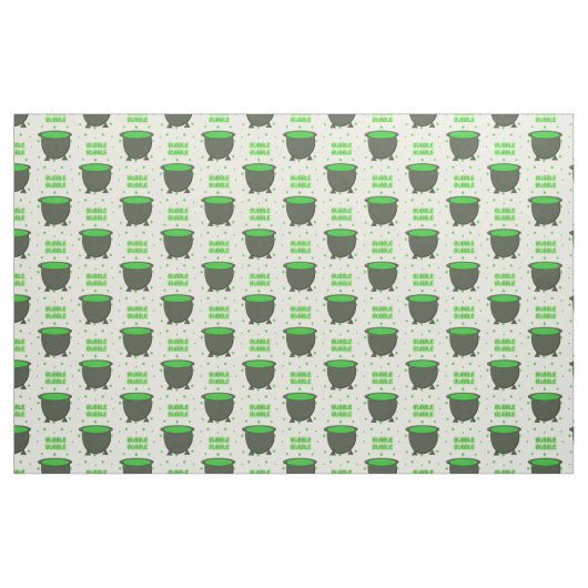 Cauldron and Bubbling Green Brew Halloween Stof (Fat Quarter)