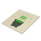 Cauldron and Bubbling Green Brew Halloween Tegeltje (Zijkant)