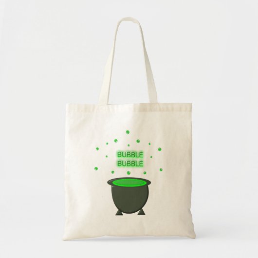 Cauldron and Bubbling Green Brew Halloween Tote Bag (Voorkant)