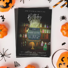 Cauldron Brewing Halloween Birthday Party Kaart