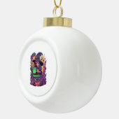 Cauldron brouwt pompoen Boo's Sticker Keramische Bal Ornament (Rechts)