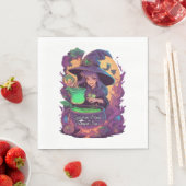 Cauldron brouwt pompoen Boo's Sticker Servet (Insitu)