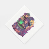 Cauldron brouwt pompoen Boo's Sticker Servet (Hoek)