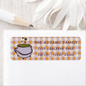 Cauldron Checkered Halloween Retouradres Etiket (Insitu)