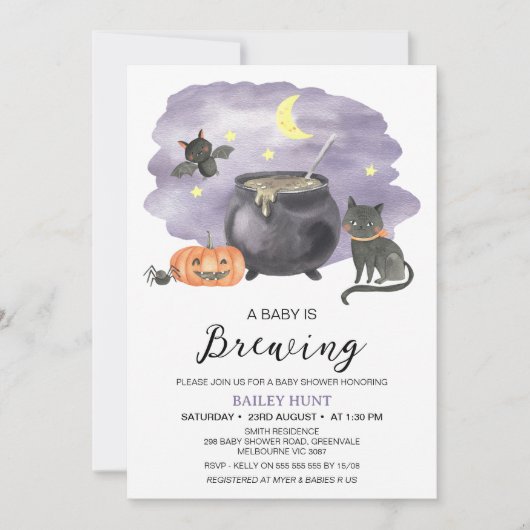 Cauldron Halloween Baby gaat Baby shower brouwen Kaart (Voorkant)