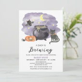 Cauldron Halloween Baby gaat Baby shower brouwen Kaart (Staand voorkant)