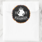Cauldron Halloween Party Black/Oranje Play Ronde Sticker (Tas)