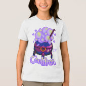 Cauldron, heksenketel, pixel art Halloween Tri-Blend Shirt (Voorkant)