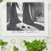 Cauldron Kitchen Towel van de heks Theedoek (Gevouwen)