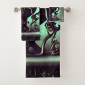  Cauldron met Green Crystal Ball en Orbs Bad Handdoek (Insitu)