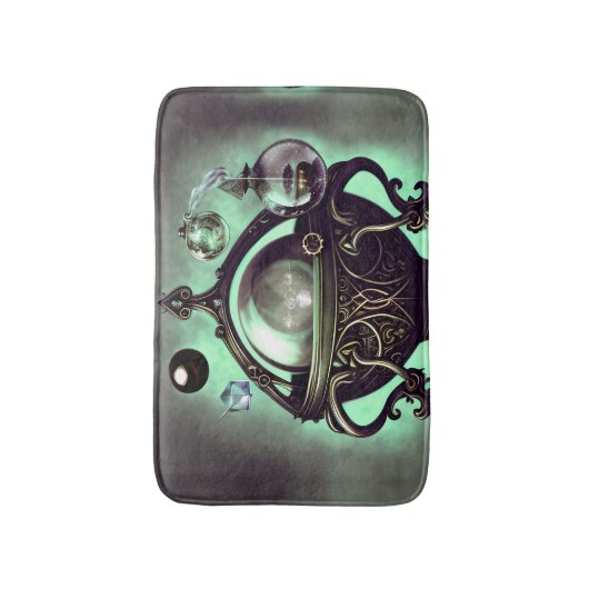  Cauldron met Green Crystal Ball en Orbs Badmat (Voorkant Verticaal)