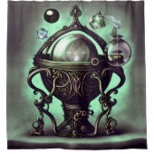  Cauldron met Green Crystal Ball en Orbs Douchegordijn (Voorkant)