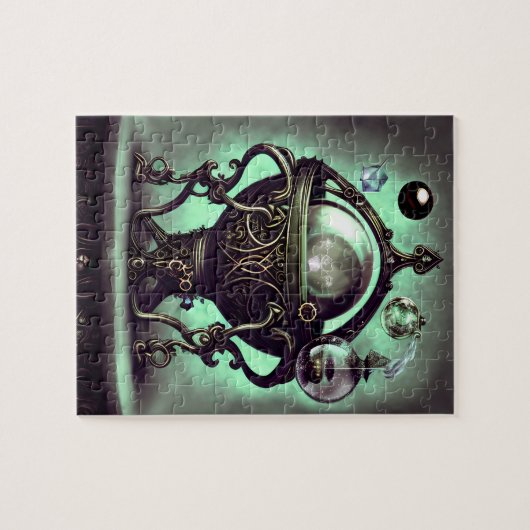 Cauldron met Green Crystal Ball en Orbs Legpuzzel (Horizontaal)