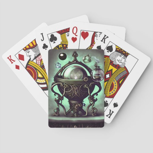 Cauldron met Green Crystal Ball en Orbs Pokerkaarten (Achterkant)