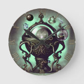 Cauldron met Green Crystal Ball en Orbs Ronde Klok (Voorkant)