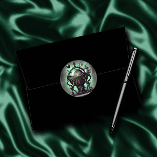  Cauldron met Green Crystal Ball en Orbs Ronde Sticker