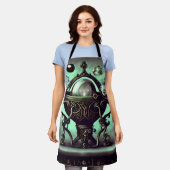 Cauldron met Green Crystal Ball en Orbs Schort (Gedragen)