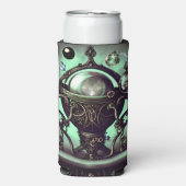 Cauldron met Green Crystal Ball en Orbs Seltzer Blikjeskoeler (Seltzer Voorkant)