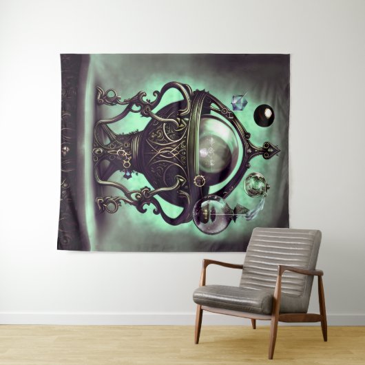  Cauldron met Green Crystal Ball en Orbs Wandkleed (In Situ (horizontaal))