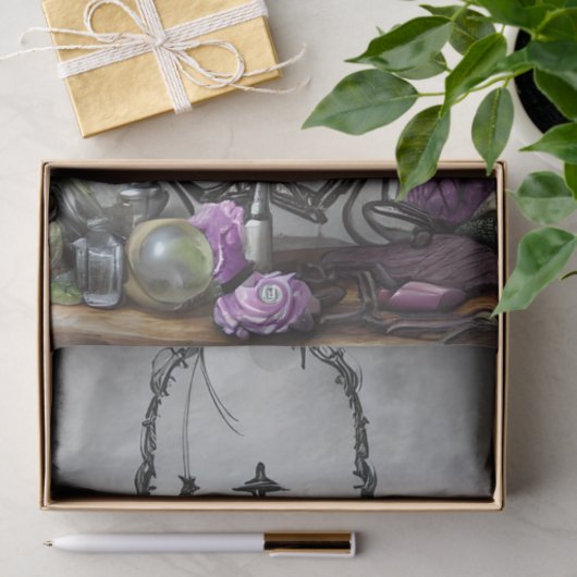  Cauldron met Witchery en Paarse Rozen Tissuepapier (Geschenk)