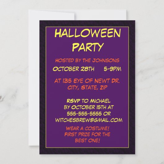 Cauldron Party Kaart (Achterkant)