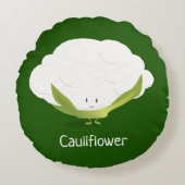 Cauliflower Cute Food Rond Kussen (Voorkant)