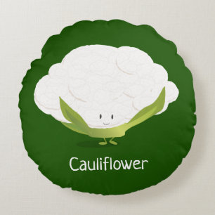 Cauliflower Cute Food Rond Kussen