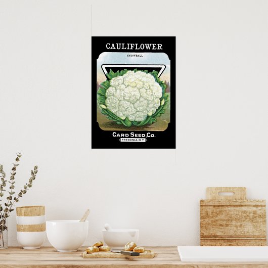 Cauliflower Seed Packet Label Poster (Keuken)