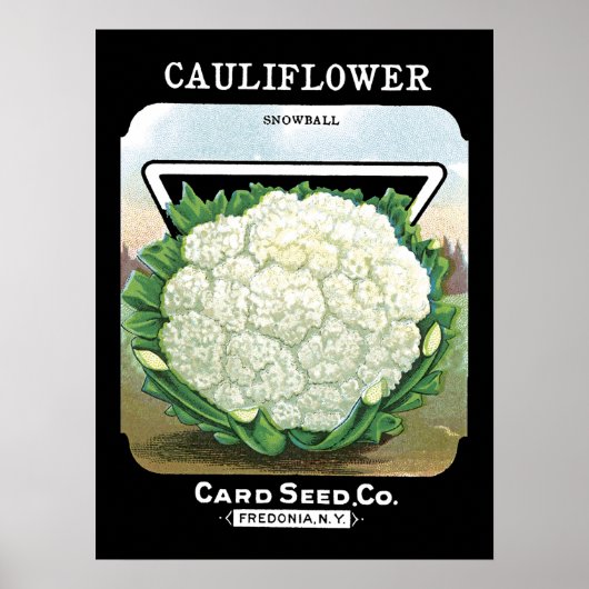 Cauliflower Seed Packet Label Poster (Voorkant)