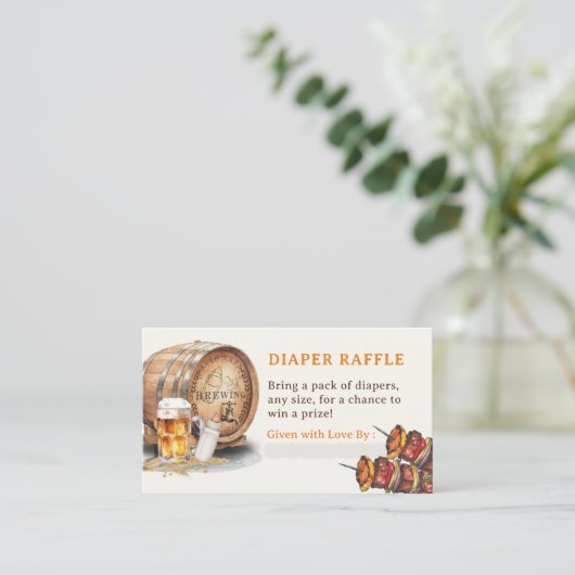 Causal BBQ Beer Luier Raffle Enclosure Kaart (Staand voorkant)