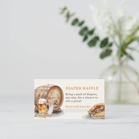 Causal Tacos Beer Luier Raffle Enclosure Kaart (Staand voorkant)