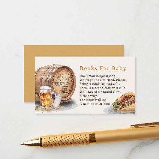 Causal Tacos Bierboeken voor Baby Enclosure Kaart (Voorkant / Achterkant in situ)