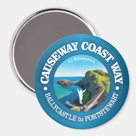 Causeway Coast Way (rood) Magneet (Voorkant / Achterkant)