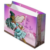 Caute Black Fairy Birthday Large Cadeautasje (Voorkant Gekanteld)