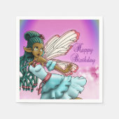 Caute Black Fairy Birthday Servetten (Voorkant)