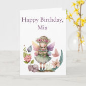 Caute Fairy Garden Girls Birthday Kaart (Gele Bloem)