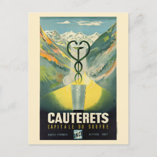 Cauterets France Vintage Poster Briefkaart