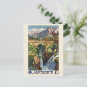 Cauterets Le Pont d'Espagne France Vintage Poster Briefkaart (Staand voorkant)