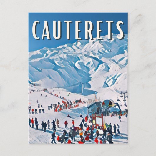 Cauterets skigebied briefkaart (Voorkant)