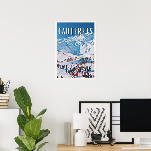 Cauterets skigebied poster (Thuiskantoor)