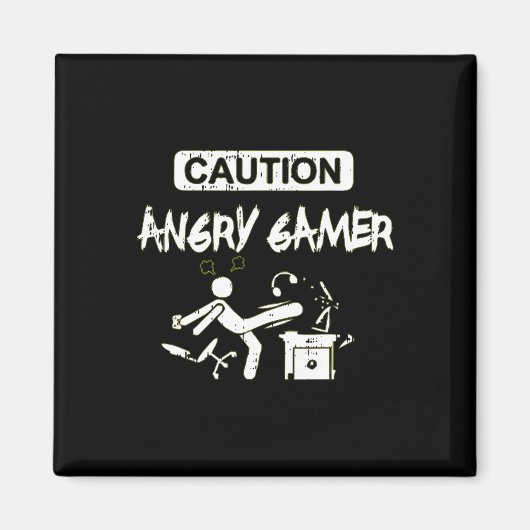 Cautie Angry Gamer Computer Funny Video Game Gift Magneet (Voorkant)