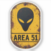 Caution Alien Zone – AREA 51 Sci-Fi Wall Art Sticker (Voorkant)