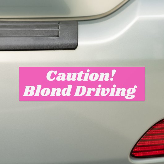 CAUTION Blond Driving Bumpersticker (Op auto)