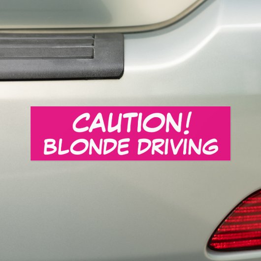 CAUTION Blonde Driving Bumpersticker (Op auto)